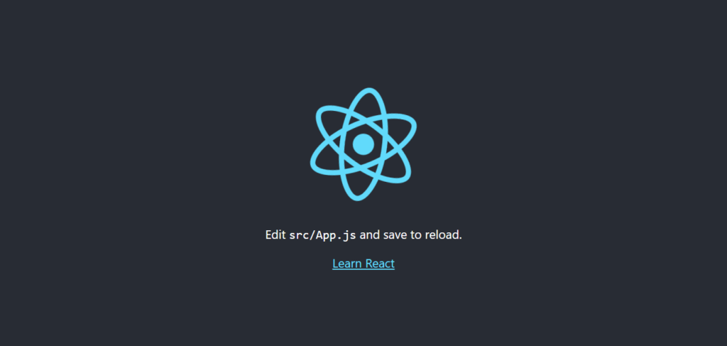 Testing the newly created React app.