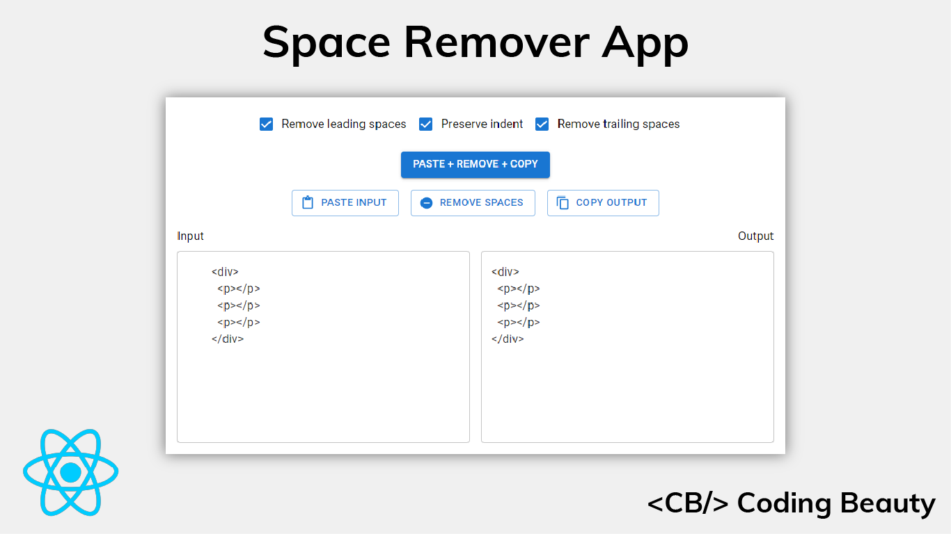 How to Build an Advanced Space Remover Tool With React