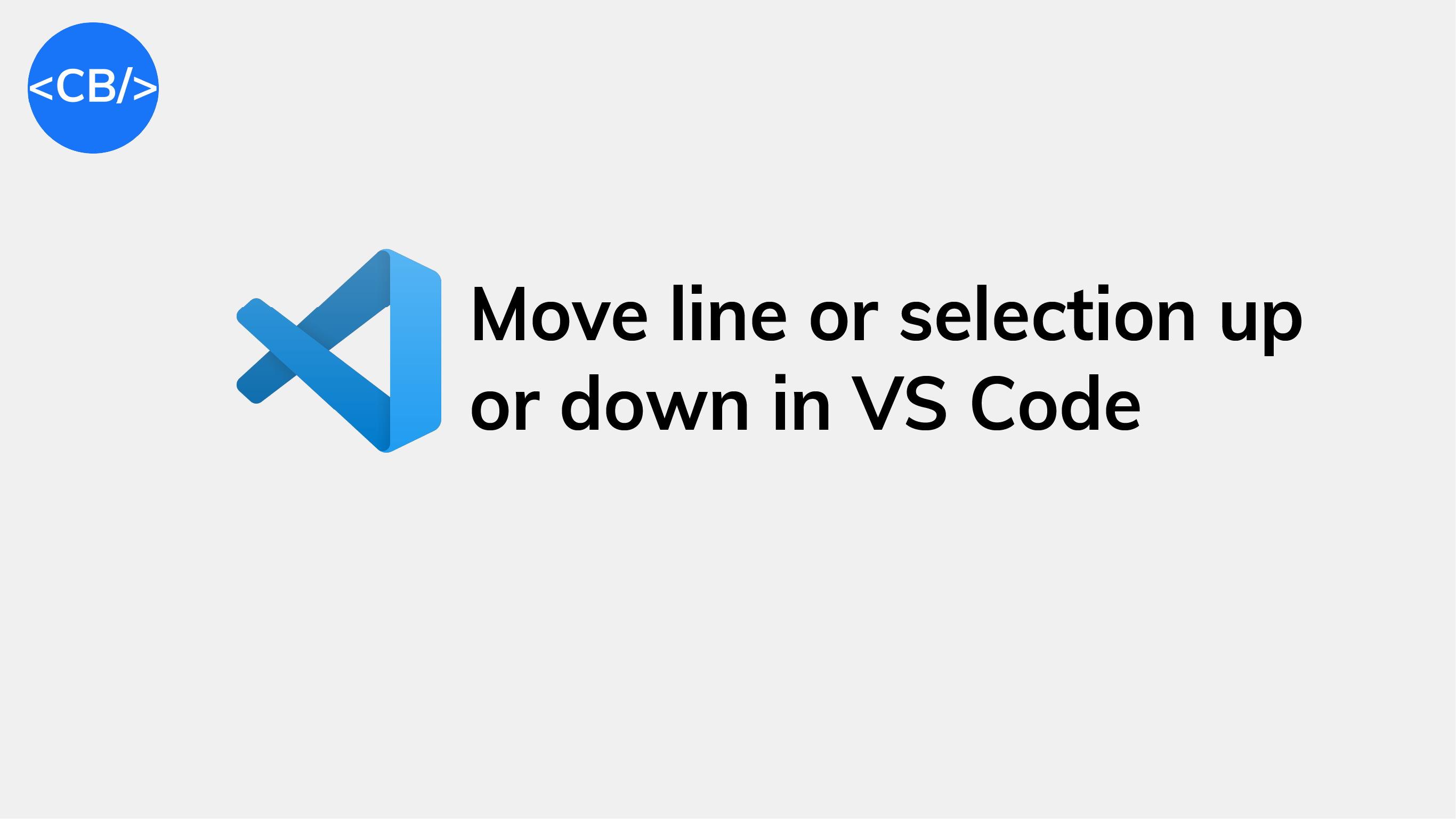 How to move a line or selection up or down in VS Code