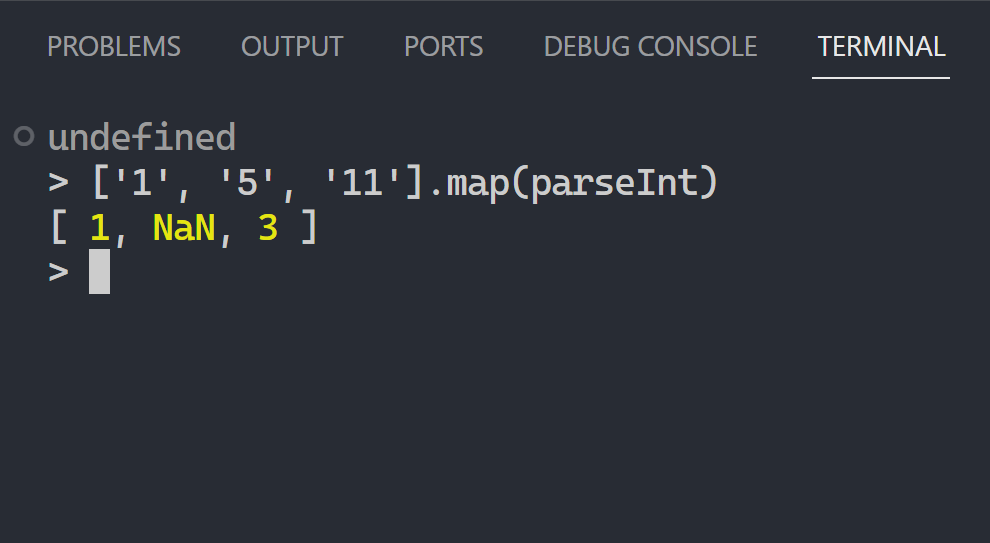 Why ['1', '5, '11'].map(parseInt) returns [1, NaN, 3] in JavaScript