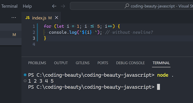How to console.log WITHOUT newlines in JavaScript