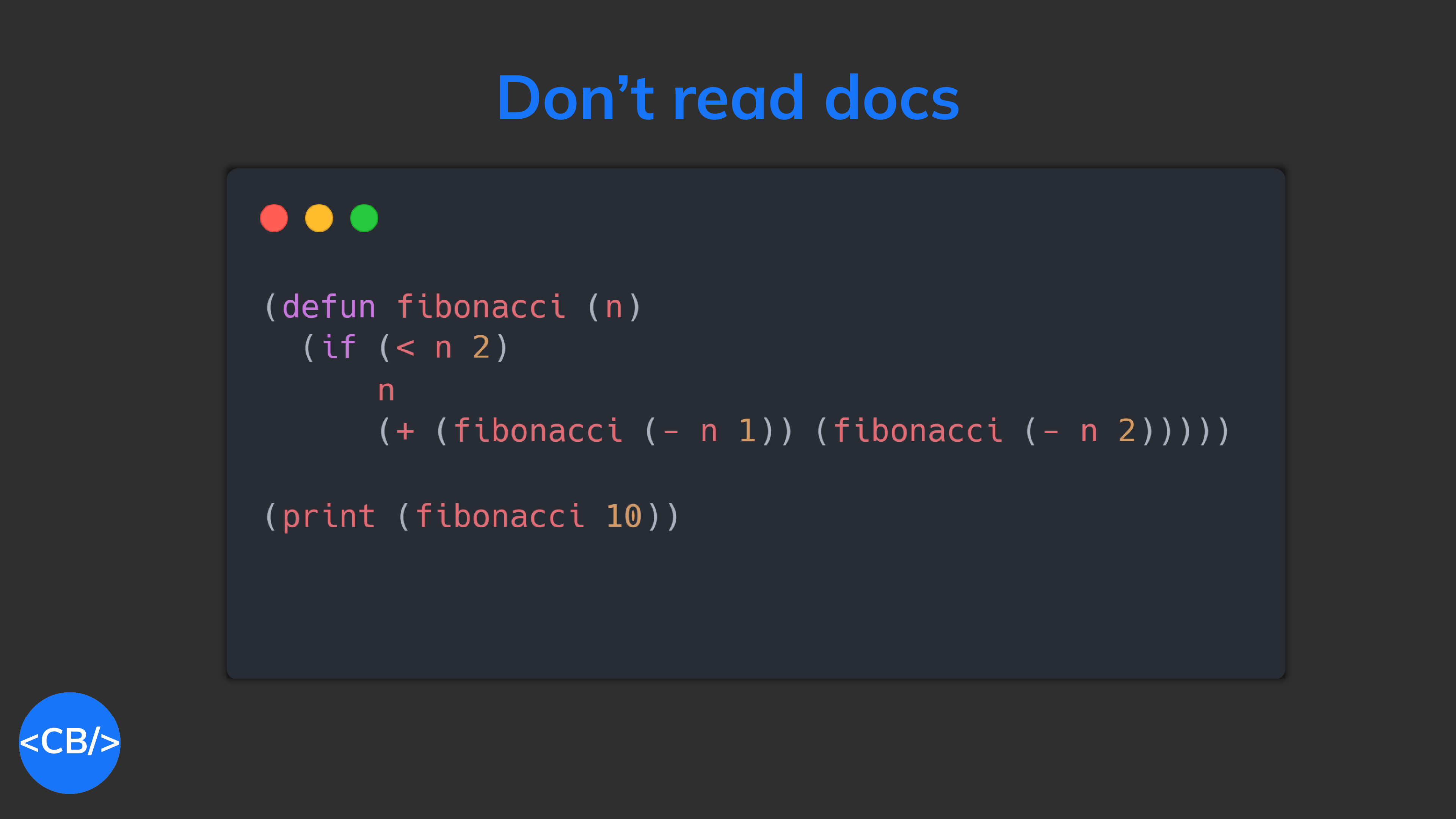 Don't waste your time reading docs