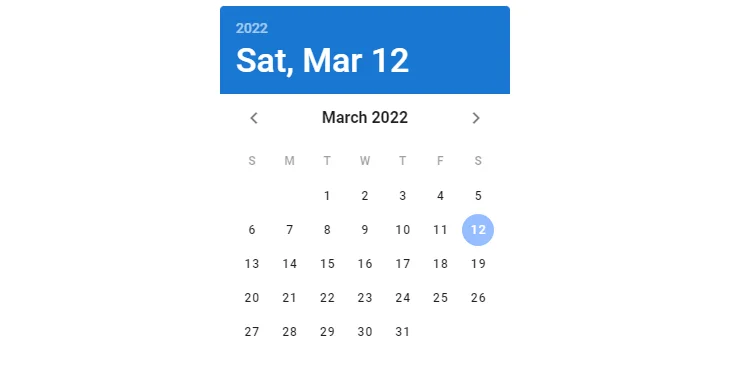 Selecting the current date in a date picker.
