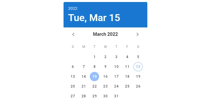 Select another date in the date picker.