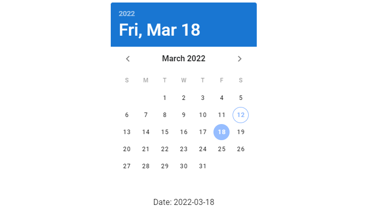 The text shows the selected date in the YYYY-MM-DD format