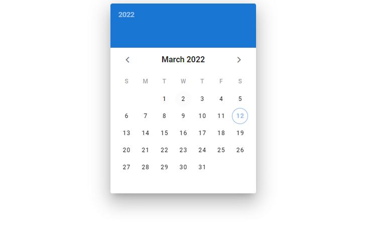 Customizing the date picker elevation.