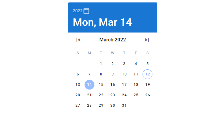 Customizing date picker icons.