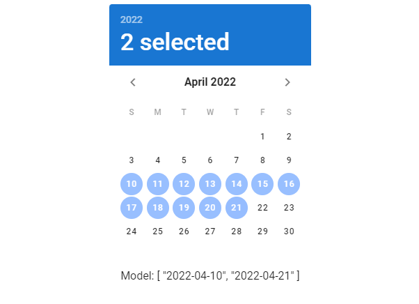 Selecting another date range on the date picker.