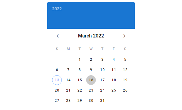 Attempting to pick a date on a readonly date picker.