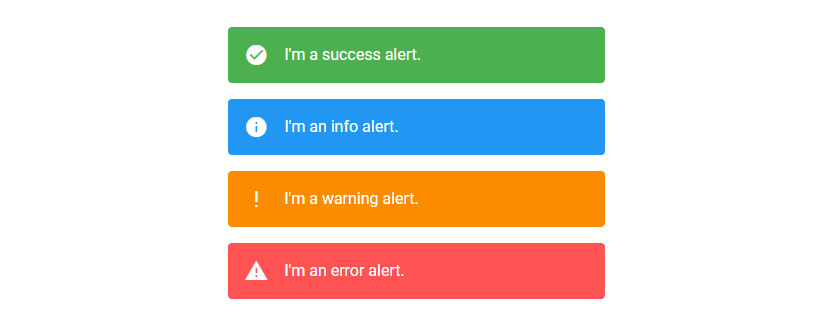 Alert components of different types.