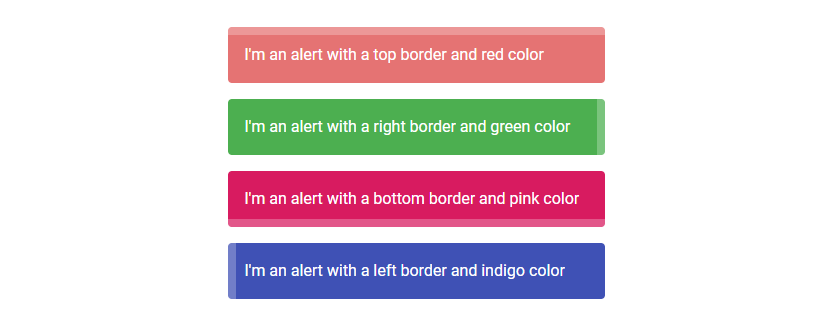 Alert components with borders.