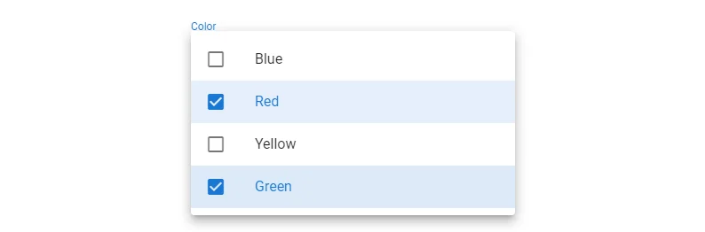 Selecting two options in a dropdown list.