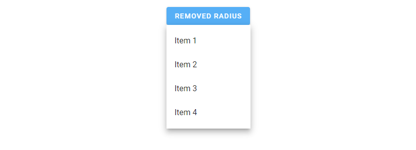 Removing the menu radius with Vuetify.