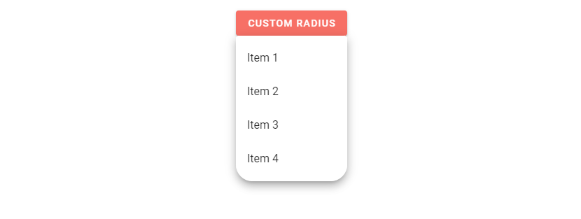 Setting a custom menu border radius with Vuetify.