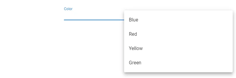Customizing select field menu props.