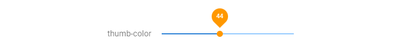 Changing the color of the slider thumb.