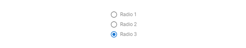 Selecting a radio button in the group changes the selection.