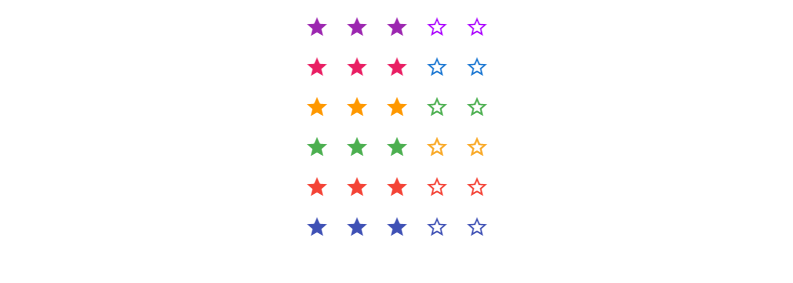 Customizing the colors of the Vuetify rating component.