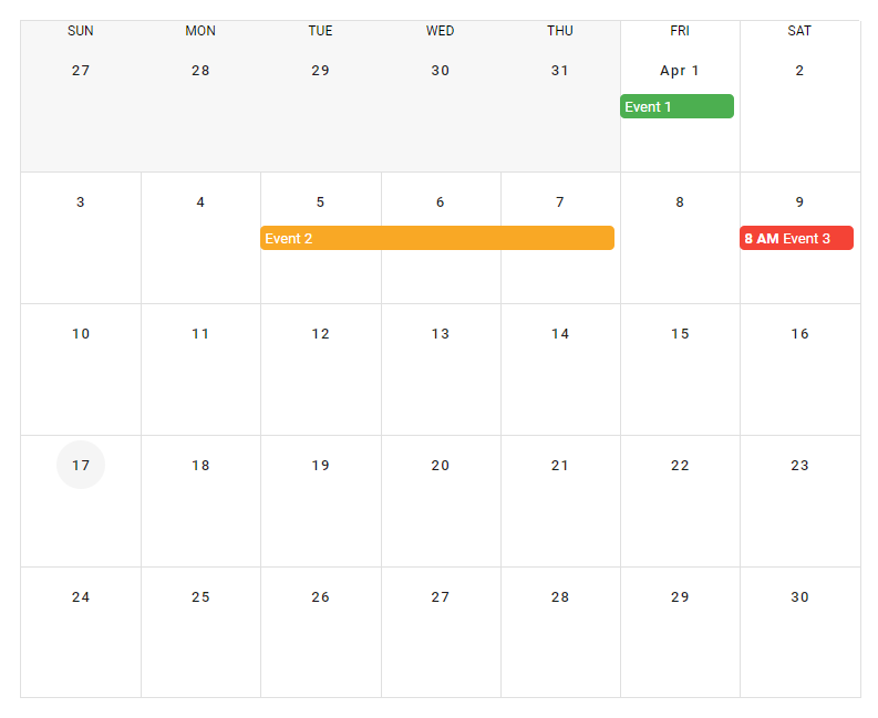 Customizing event colors on the Vuetify calendar component.