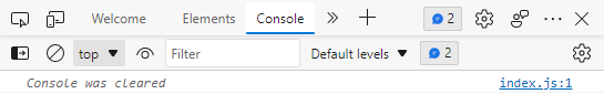 Using the console.clear() method.