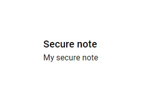 Displaying the secure note to the user.