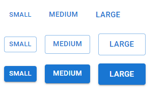 Creating buttons of different sizes in Material UI.