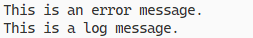 Using console.error() in a Node.js terminal (no colour separation).