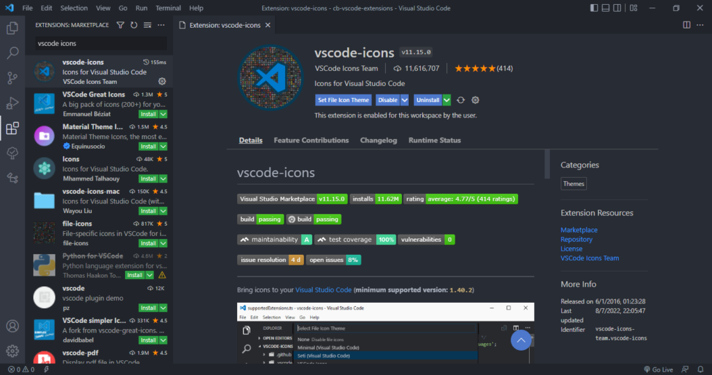 vscode-icons extension for Visual Studio Code.