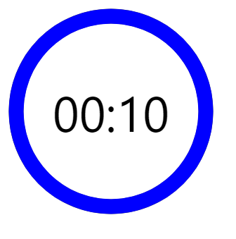 The blue timer ring now convers the gray ring.