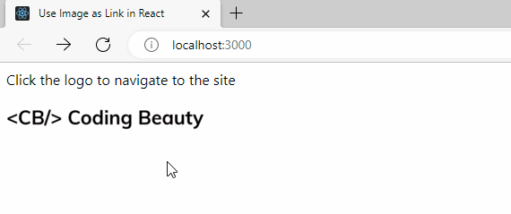 The browser navigates to the URL when the image link is clicked.