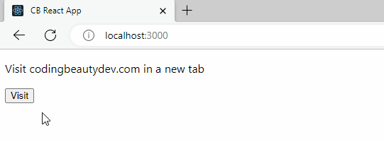 Clicking the button opens the link in a new tab.