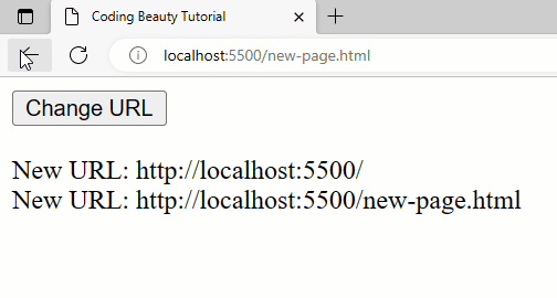 A URL change is detected on back button click.