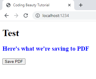 The web page containing the PDF target HTML element.