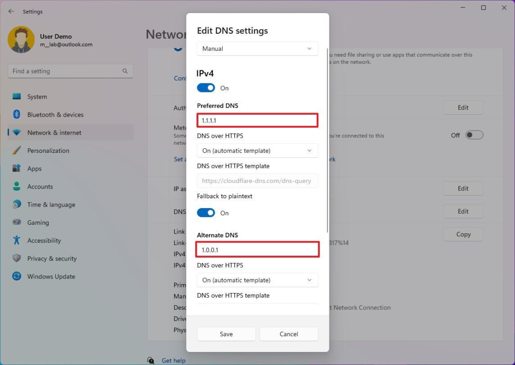 Changing the DNS server on Windows to fix the EAI_AGAIN NPM error.