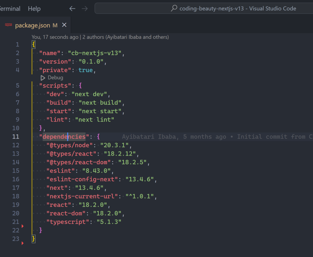 Installed NPM packages are in the package.json dependencies key